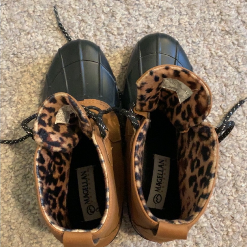 Magellan Cheetah Print Duck Boots! Size 5 1/2 worn once! In Excellent Condition!